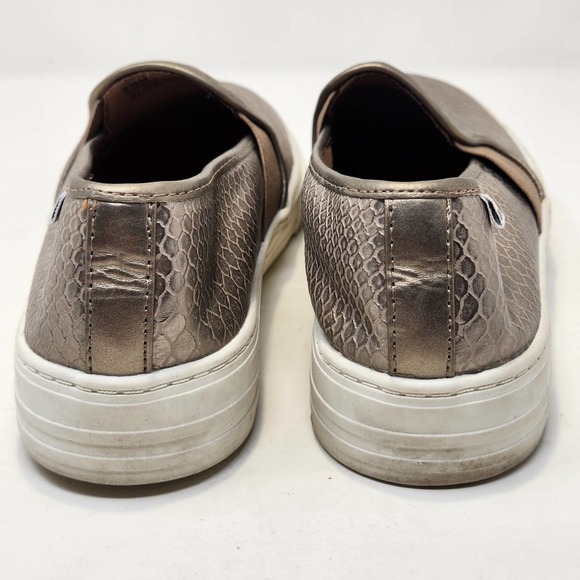 London Underground Womens Cyprus Slip On Sneakers 8.5M Metallic Gold Snake Print - Picture 7 of 9